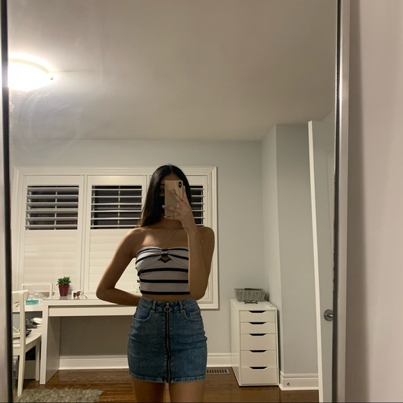 Fashion Nova Striped Bow Tube Top - Picture 3 of 3